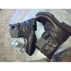 Brunello Cucinelli
Lace-Up Monili Combat Boot, Graphite